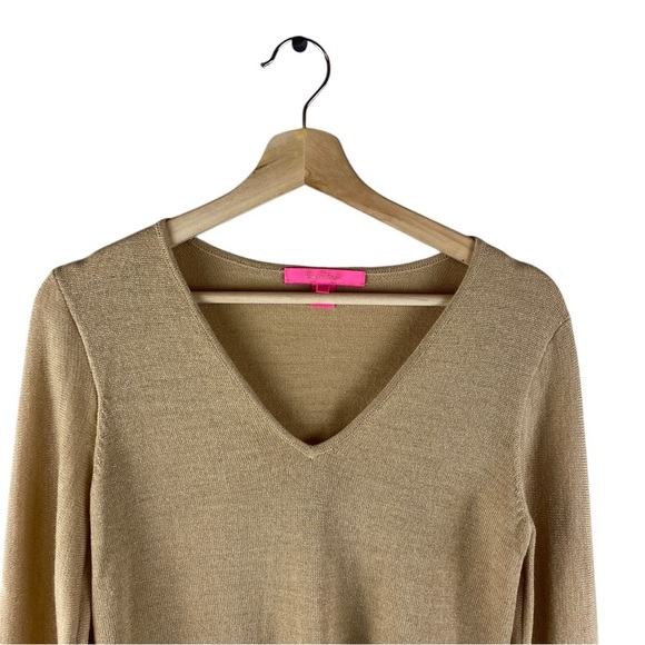 LILLY PULITZER Sariya Wool Blend Metallic Shimmer Sweater Dress Size XS - Picture 7 of 10